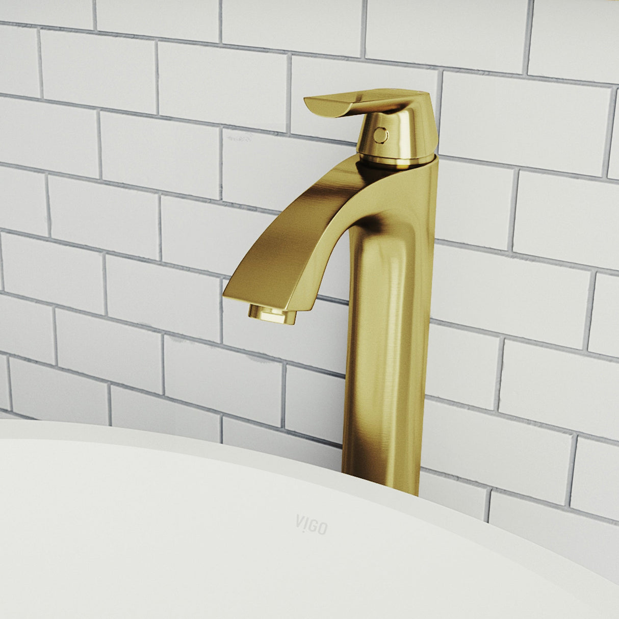 VIGO Linus Vessel Bathroom Faucet (in Matte Brushed Gold) VG03013MG