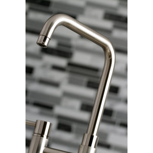 Kingston Brass KS8288DLBS Concord Bridge Kitchen Faucet with Brass Sprayer, Brushed Nickel