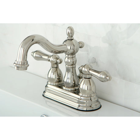 Kingston Brass KB1606AL Heritage 4 in. Centerset Bathroom Faucet, Polished Nickel
