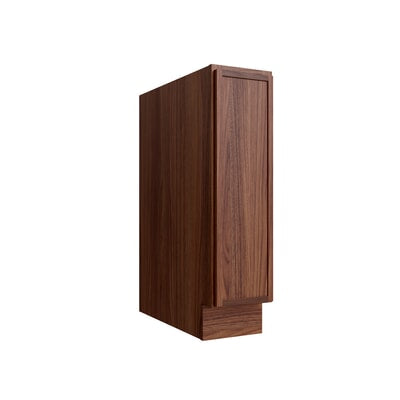 Oslo Classic Walnut Single Door Full Height Base Cabinet - 9" W