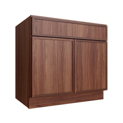 Oslo Classic Walnut Double Door Standard Base Cabinet - 24" W