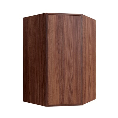 Oslo Classic Walnut Corner Wall Cabinet - 27" W x 36" H