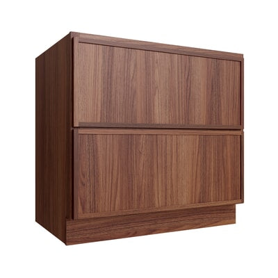 Oslo Classic Walnut 2 Drawer Base Cabinet - 36" W