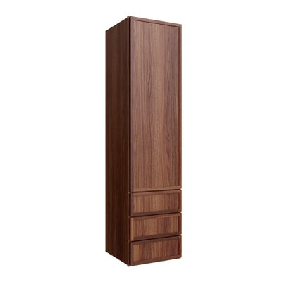 Oslo Classic Walnut Wall Twr w/ 3 Drws - 15" W x 48" H x 14.5" D