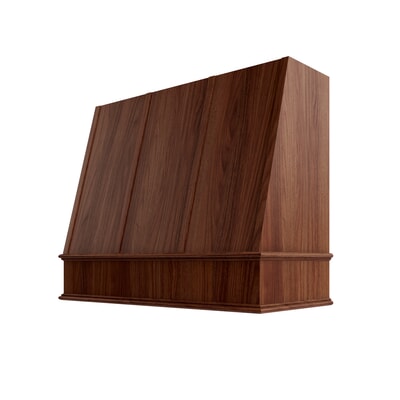 Oslo Classic Walnut Angled Hood with Strapping Flat Trim - 36" W x 48" H
