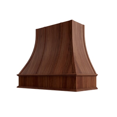 Oslo Classic Walnut Curved Hood with Strapping Flat Trim - 36" W x 30" H