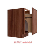 Oslo Classic Walnut Trash Can Base w/ Full Ht Door - 18" W