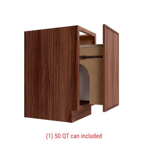 Oslo Classic Walnut Trash Can Base w/ Full Ht Door - 18" W