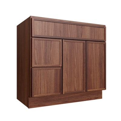 Oslo Classic Walnut Vanity Sink Base Left Drawer Stacking Cabinet - 36" W