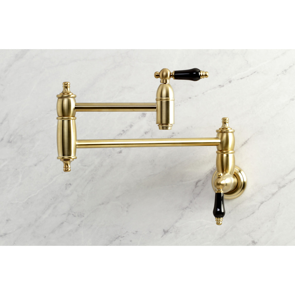 Kingston Brass KS3107PKL Duchess Wall Mount Pot Filler, Brushed Brass