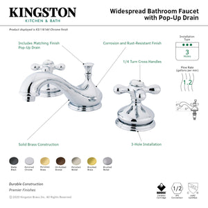Kingston Brass KS1166AX 8 in. Widespread Bathroom Faucet, Polished Nickel