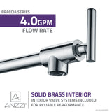 ANZZI KF-AZ258CH Braccia Series 24" Wall Mounted Pot Filler in Polished Chrome