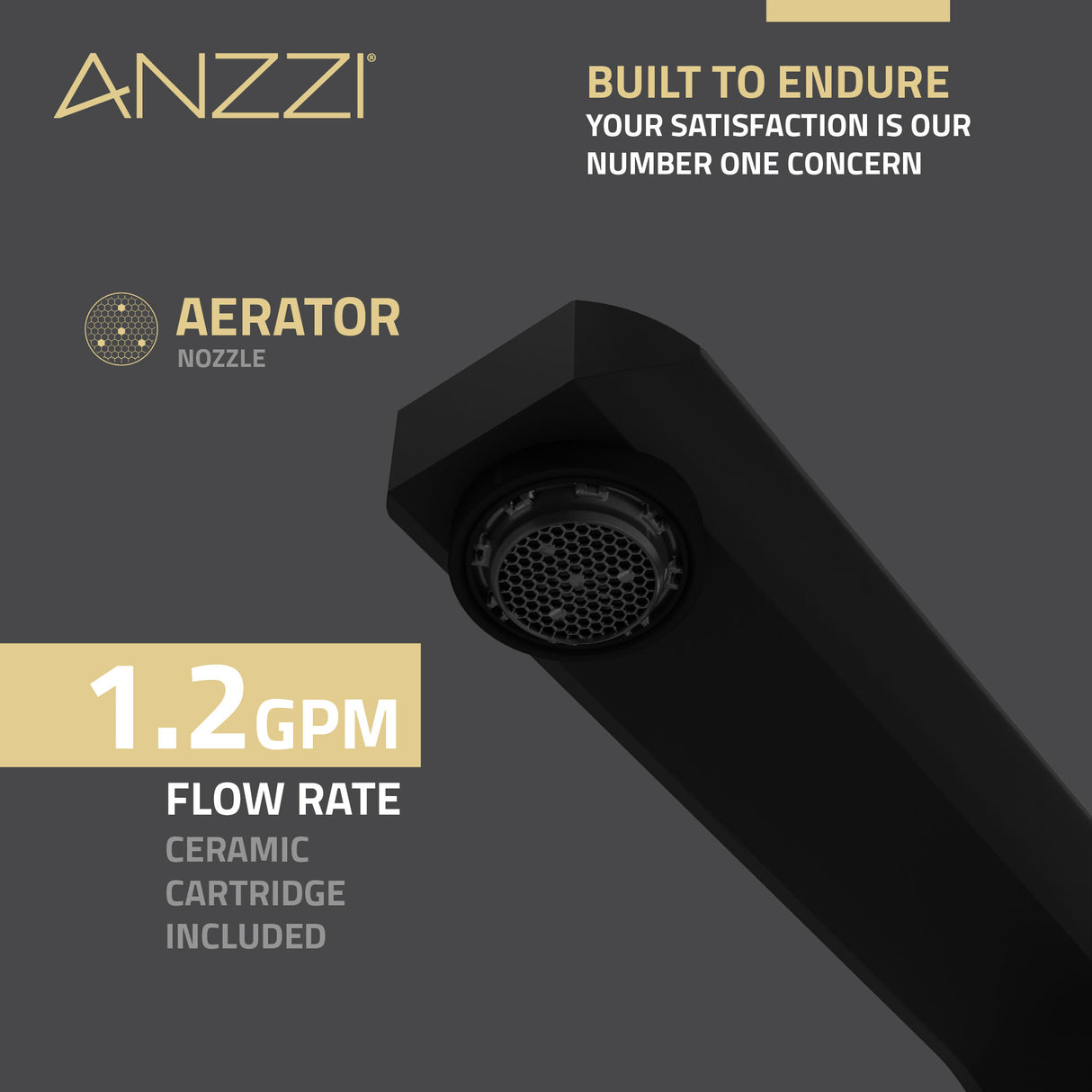 ANZZI L-AZ902MB-BG 2-Handle 3-Hole 8 in. Widespread Bathroom Faucet With Pop-up Drain in Matte Black & Brushed Gold