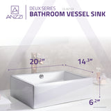 ANZZI LS-AZ122 Deux Series Ceramic Vessel Sink in White