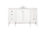 Addison 60" Single Vanity, Glossy White w/ 3 CM Eternal Jasmine Pearl Silestone Top