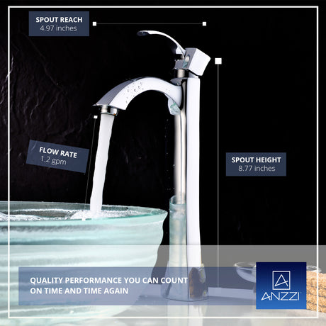 ANZZI L-AZ095 Harmony Series Single Hole Single-Handle Vessel Bathroom Faucet in Polished Chrome
