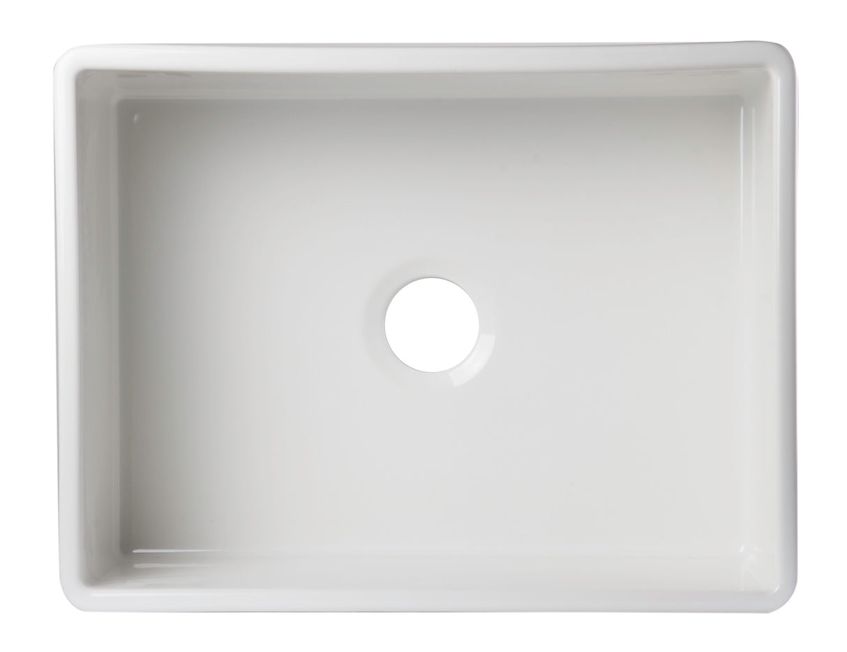 ALFI brand AB506-W White 26" Decorative Lip Apron Single Bowl Fireclay Farmhouse Kitchen Sink