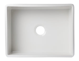 ALFI brand AB506-W White 26" Decorative Lip Apron Single Bowl Fireclay Farmhouse Kitchen Sink