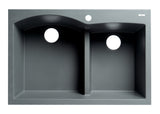 ALFI brand AB3320DI-T Titanium 33" Double Bowl Drop In Granite Composite Kitchen Sink
