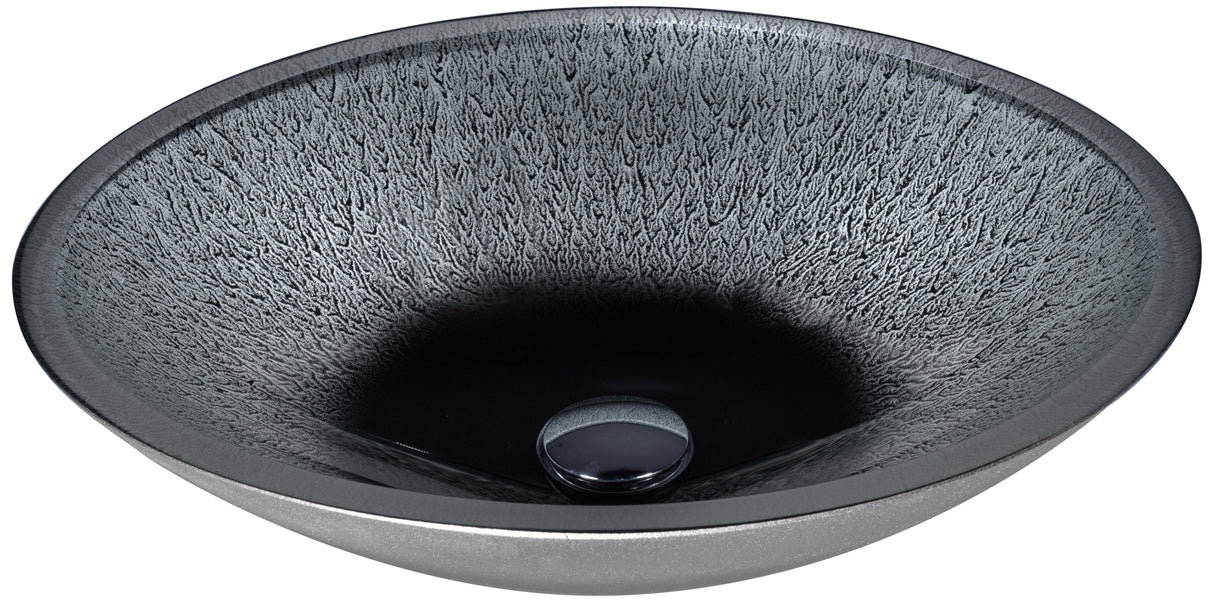 ANZZI Oval 6 Zebedia Series Vessel Sink in Black