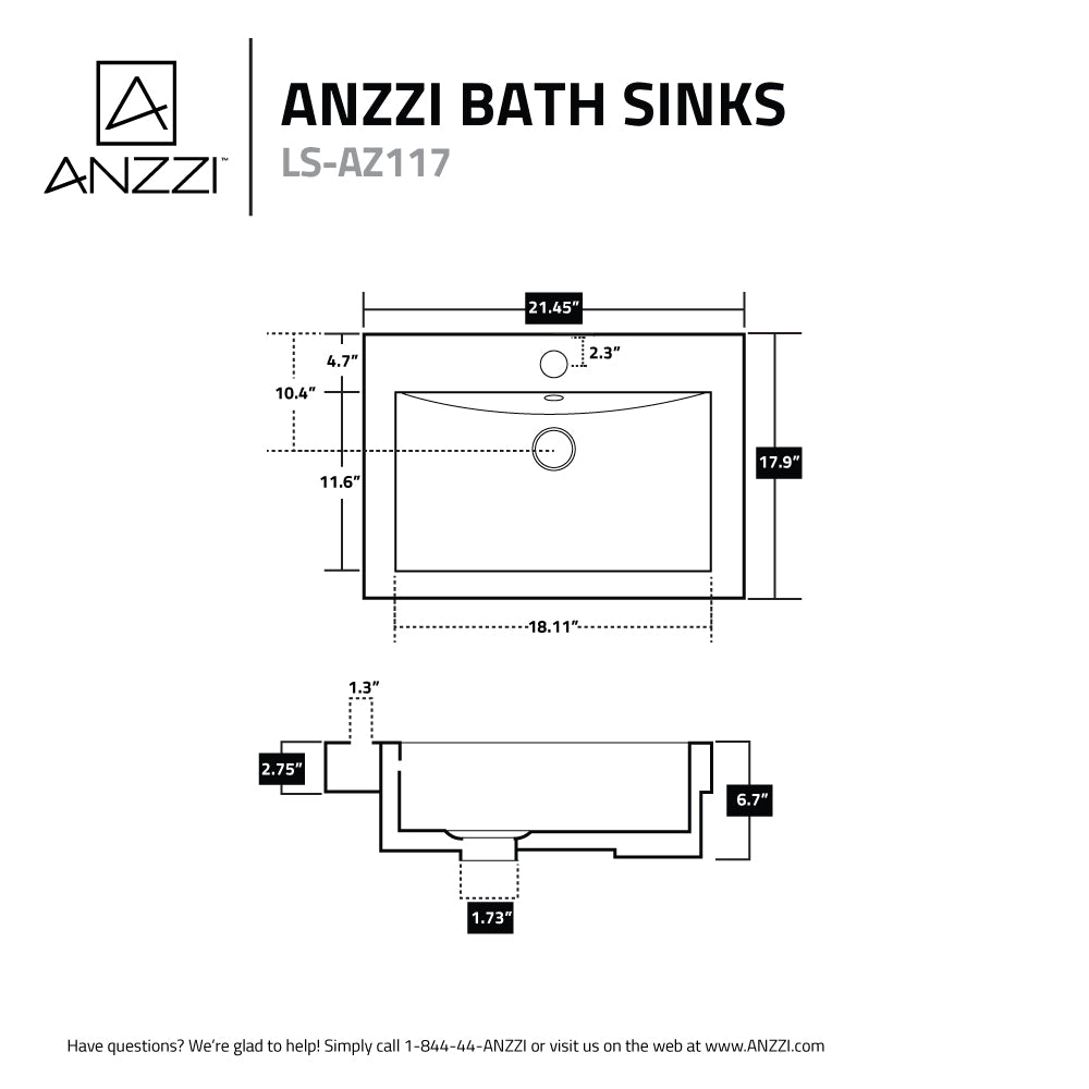 ANZZI LS-AZ117 Neptune Series Ceramic Vessel Sink White