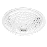 ANZZI LS-AZ904 Diamante Round Clear Glass Vessel Bathroom Sink with Faceted Pattern