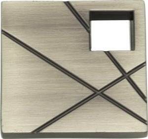 Atlas Homewares Modernist Right Square Knob 1 1/2 Inch Brushed Nickel