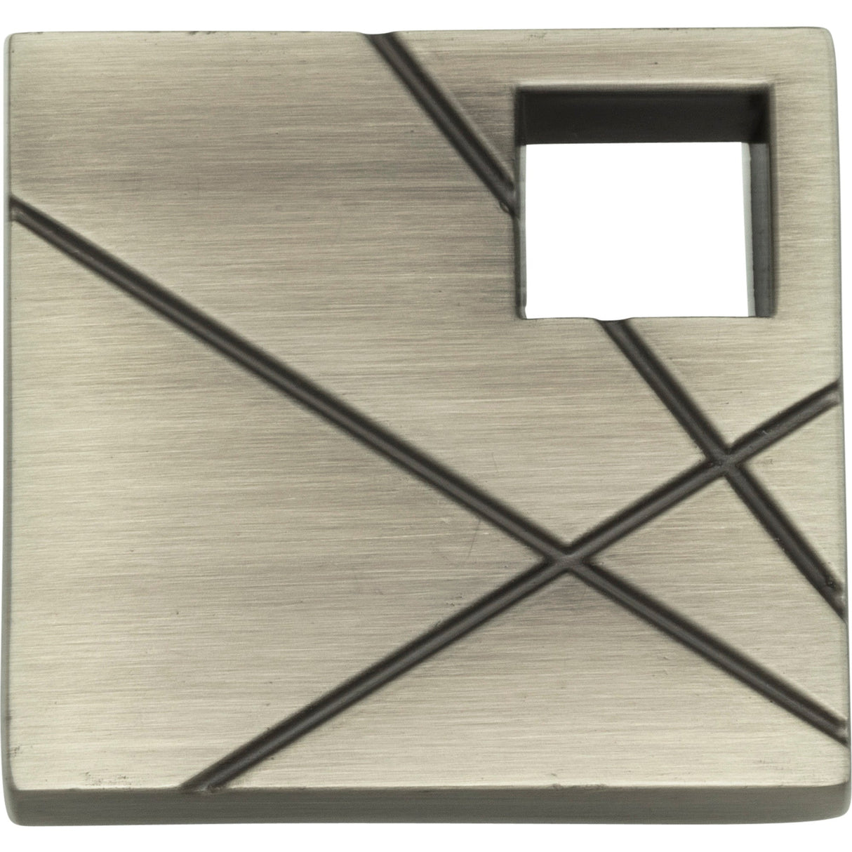 Atlas Homewares Modernist Right Square Knob 1 1/2 Inch Brushed Nickel