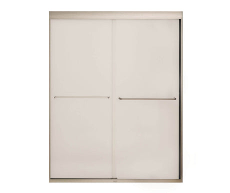 MAAX 135665-978-305-000 Aura 55-59 x 71 in. 6 mm Sliding Shower Door for Alcove Installation with Frosted glass in Brushed Nickel