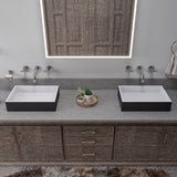 ALFI brand ABRS2014BM Black Matte 20" x 14" Solid Surface Resin Sink