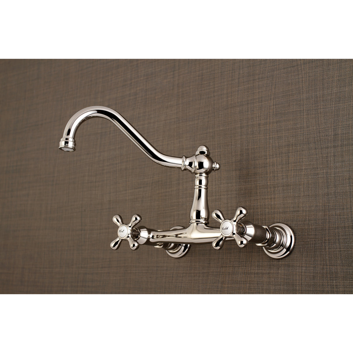Kingston Brass KS3246AX Vintage Wall Mount Bathroom Faucet, Polished Nickel