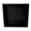 ALFI brand 16" x 16" Black Matte Stainless Steel Square Single Shelf Bath Shower Niche