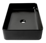 ALFI brand ABC902-BM Black Matte 24" Modern Rectangular Above Mount Ceramic Sink