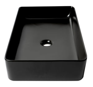 ALFI brand ABC902-BM Black Matte 24" Modern Rectangular Above Mount Ceramic Sink