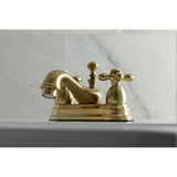 Kingston Brass KS3607AX 4 in. Centerset Bathroom Faucet, Brushed Brass