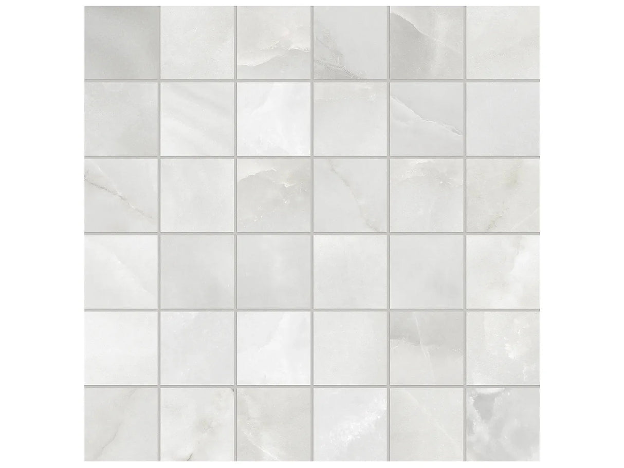 Anatolia Tile 2X2 La Marca Onyx Honed 36 Piece Porcelain Mosaics. 1 Sheet = .96 Sf. 4501-0372-0 (68-473) Onyx Nuvolato 2x2 Honed - premium natural stone mosaic tile from Anatolia Tile, available at PoshHaus showroom in Keene, NH
