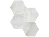 Anatolia Tile 6" Hexagon La Marca Onyx Honed & Rectified Porcelain Mosaic - 1 Sheet = .797 - 4501-0336-0" Onyx Nuvolato 6" Hexagon Honed - premium natural stone mosaic tile from Anatolia Tile, available at PoshHaus showroom in Keene, NH