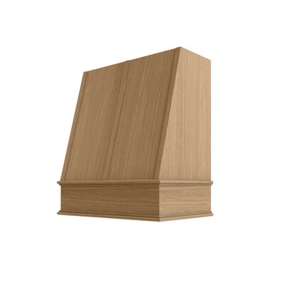 Oslo Oak Angled Hood with Strapping Flat Trim - 30" W x 30" H