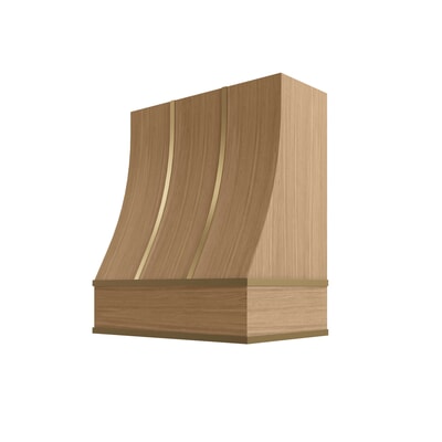 Oslo Oak Sloped Hood with Brass Strapping - 30" W x 30" H