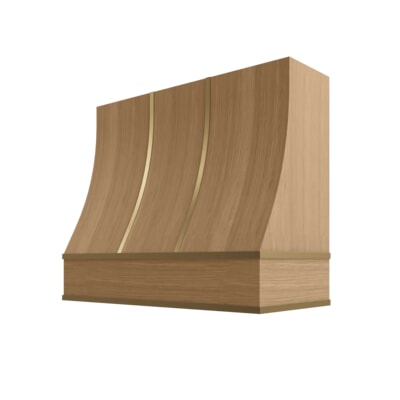 Oslo Oak Sloped Hood with Brass Strapping - 36" W x 36" H