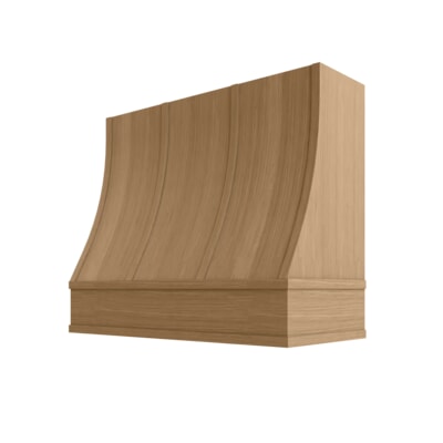 Oslo Oak Sloped Hood with Strapping Flat Trim - 42" W x 36" H