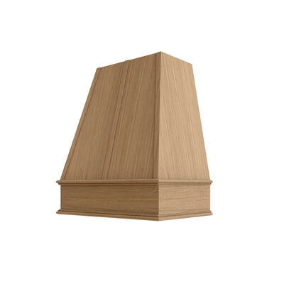 Oslo Oak Tapered Hood with Strapping Flat Trim - 30" W x 36" H