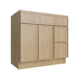 Oslo Oak Vanity Sink Base Right Drawer Stacking Cabinet - 36" W
