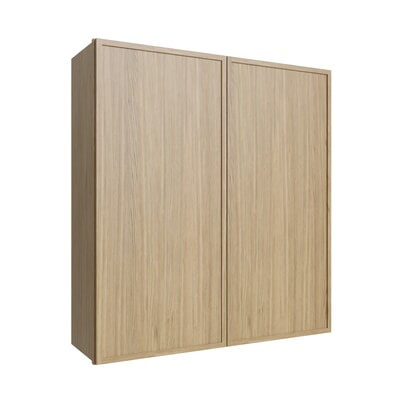 Oslo Oak Double Door Wall Cabinet - 24" W x 42" H