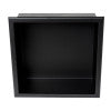 ALFI brand 12" x 12" Black Matte Stainless Steel Square Single Shelf Bath Shower Niche