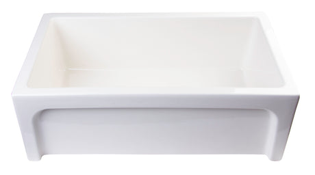 ALFI brand AB3018ARCH-B  30" Biscuit Arched Apron Thick Wall Fireclay Single Bowl Farm Sink