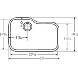 Franke Orca 30" x 19-1/2" Single Basin Undermount Fireclay Kitchen Sink ORK110-BT