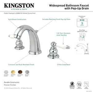 Kingston Brass GKB981PL Widespread Bathroom Faucet, Polished Chrome