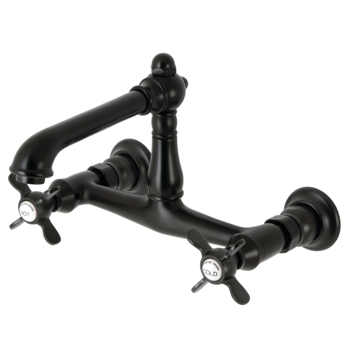 Kingston Brass KS7240BEX Essex Wall Mount Bathroom Faucet, Matte Black