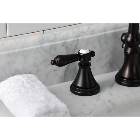 Kingston Brass KS2985BAL Heirloom Widespread Bathroom Faucet with Brass Pop-Up, Oil Rubbed Bronze